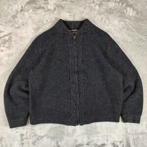 VTG ColumbiaKnit Thunderbird distressed knit full zip casual sweater wms XS